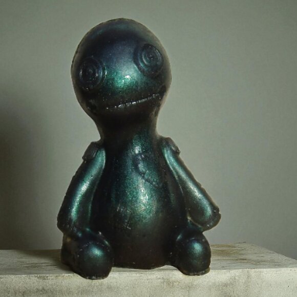 Handmade Blue-Green-Purple Voodoo Doll Figure Statue. Halloween decor. - Picture 1 of 4